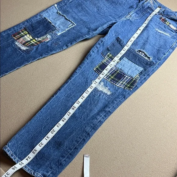 Polo Ralph Lauren Slim Tapered Boyfriend Patchwork Jeans - Picture 11 of 16